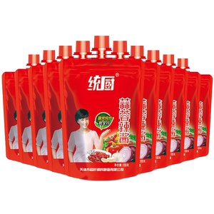 天津统厨蒜蓉辣酱100g*100袋淄博烧烤专用酱东北烤冷面辣酱蒜蓉酱
