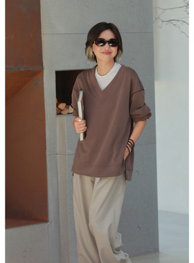 ise“运动呼吸”系列针织亲肤透气运动大V领卫衣K2531003