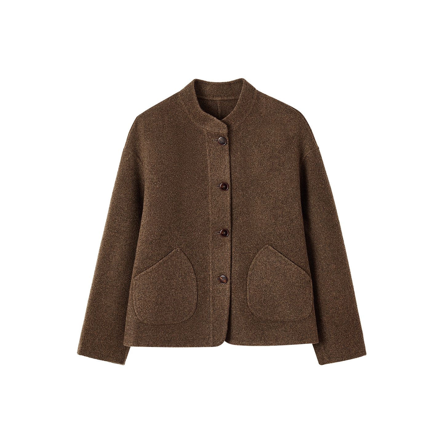 ise“自成焦点”羊毛羊绒美拉德色系宽松休闲大衣外套P2540309