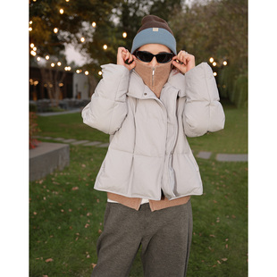 ise“锁温捷径”加厚保暖立领斜门襟设计感短款羽绒服P2541249