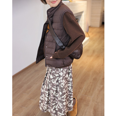 ise“水墨重彩”系列新中式印花宽松A字半裙P2530512