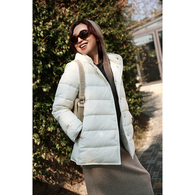 ise“chill 通勤”一手长连帽排骨保暖羽绒服P2541216