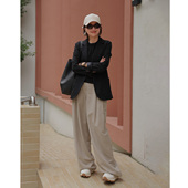 黑色学院休闲百搭通勤口袋羊毛西装 ise 高知风 外套K2540209