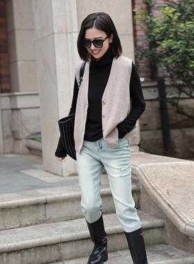 ise“基础之上”系列高领亲肤打底针织上衣小衫黑色K2440009