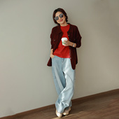 丹宁派对 工装 风水洗复古弯刀牛仔裤 ise 附腰带 N2540650W