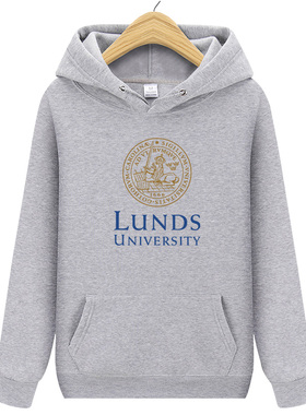 Lund University瑞典隆德大学衣服秋冬季连帽卫衣加绒加厚外套