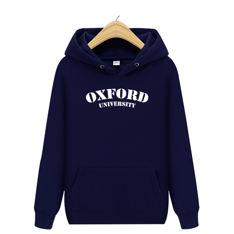oxford英国牛津大学校服卫衣套头连帽青少年学生情侣冬季加绒外套