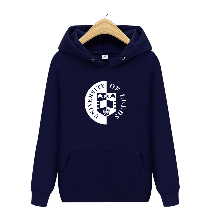 利兹大学冬季卫衣加绒加厚外套