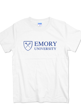 美国埃默里大学T恤短袖Emory University学生夏季纯棉圆领文化衫