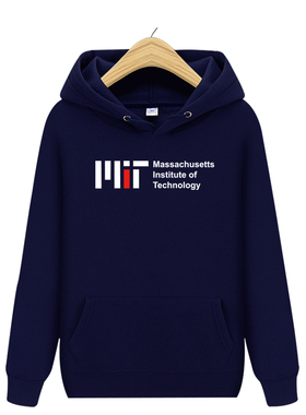 MIT麻省理工学院卫衣套头连帽校服秋冬季加绒宽松学生上衣班服潮