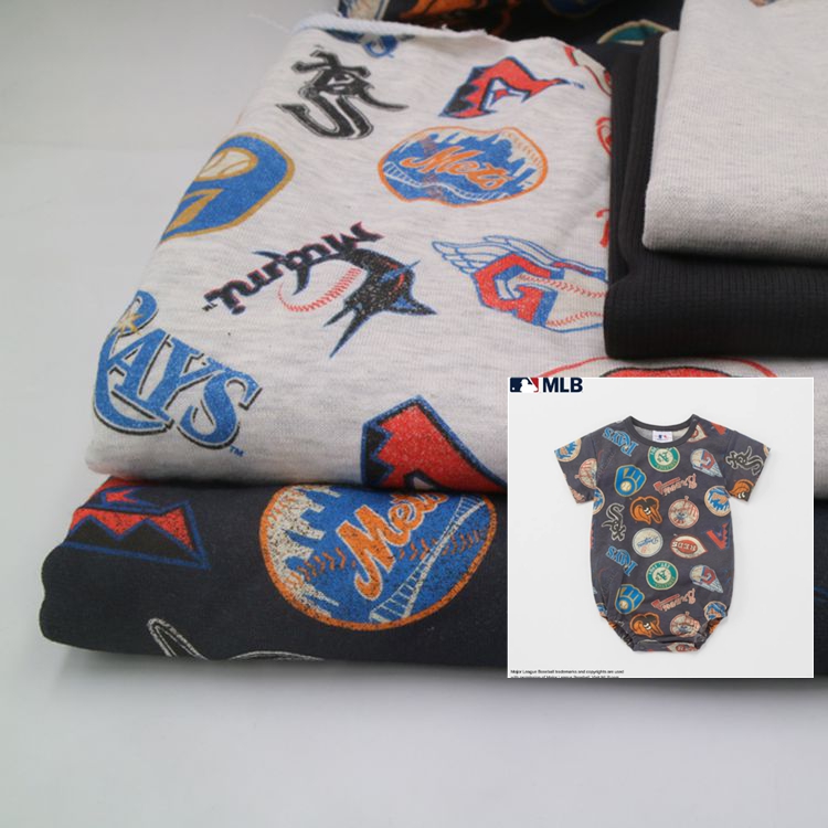 品牌童装M*B针织卫衣裤外套拉链开衫棒球大联盟卡通印花毛圈面料