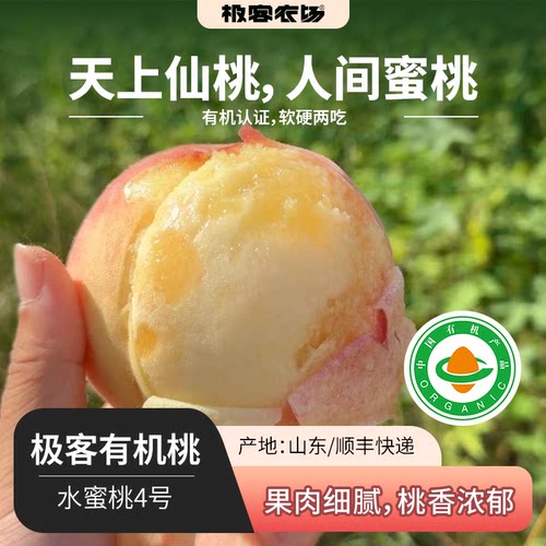 极客有机水蜜桃（4号）丨果肉细腻 桃香浓郁 香甜多汁 顺丰快递