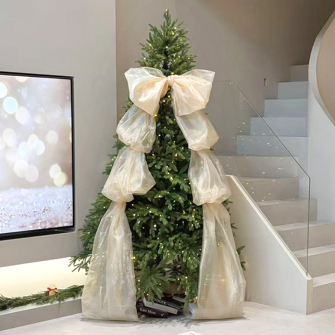 2025新纯pe圣诞树装饰品场景布置