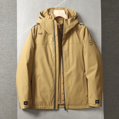 90鹅绒+脱卸内胆！品牌撤柜冬装户外防风防水连帽保暖羽绒服外套