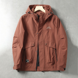 立体剪裁+防水透气！品牌撤柜连帽工装夹克男连帽休闲冲锋衣外套