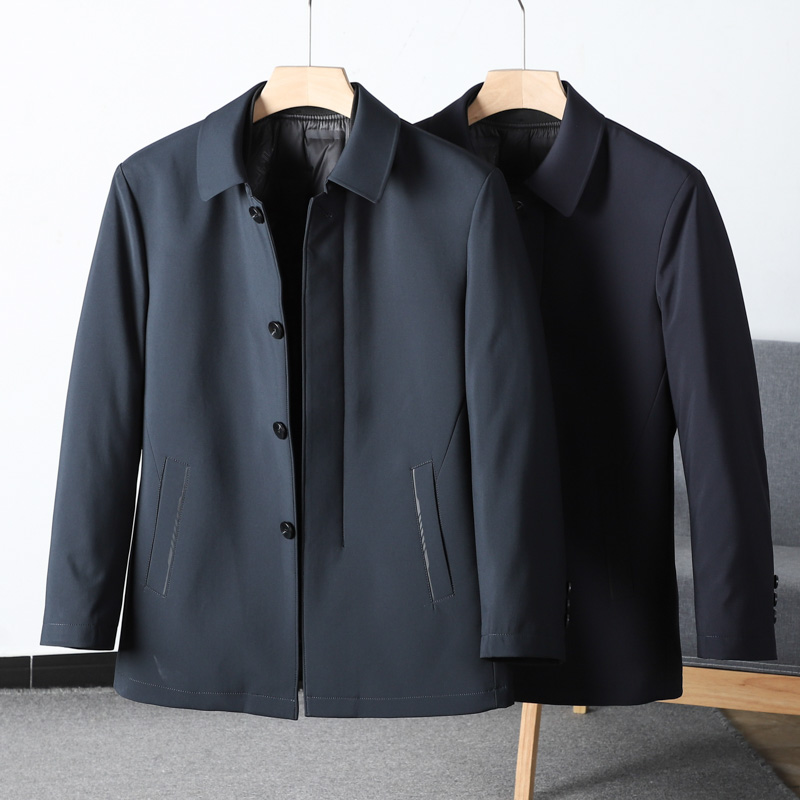 线下699 脱卸羽绒内胆！中年男装商务休闲翻领羽绒服轻便保暖外套