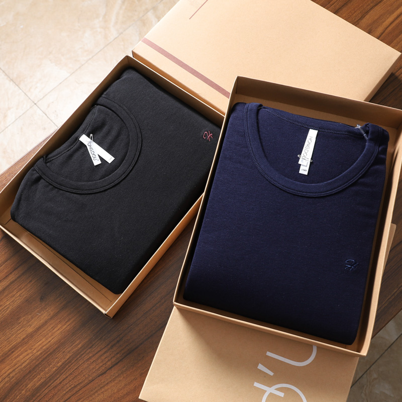 长袖纯棉秋衣套装福利通勤休闲男