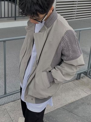 vibe美式外套男短款垫肩春秋季