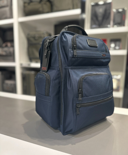 Tumi途明Alpha3男士 Pack弹道尼龙搭牛皮15寸电脑刻字 双肩包Brief