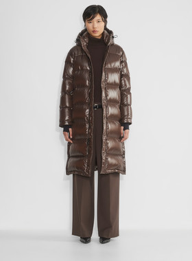 Aritzia TNA Super PUFF 亮面8格长款羽绒服90%鹅绒-40度保暖