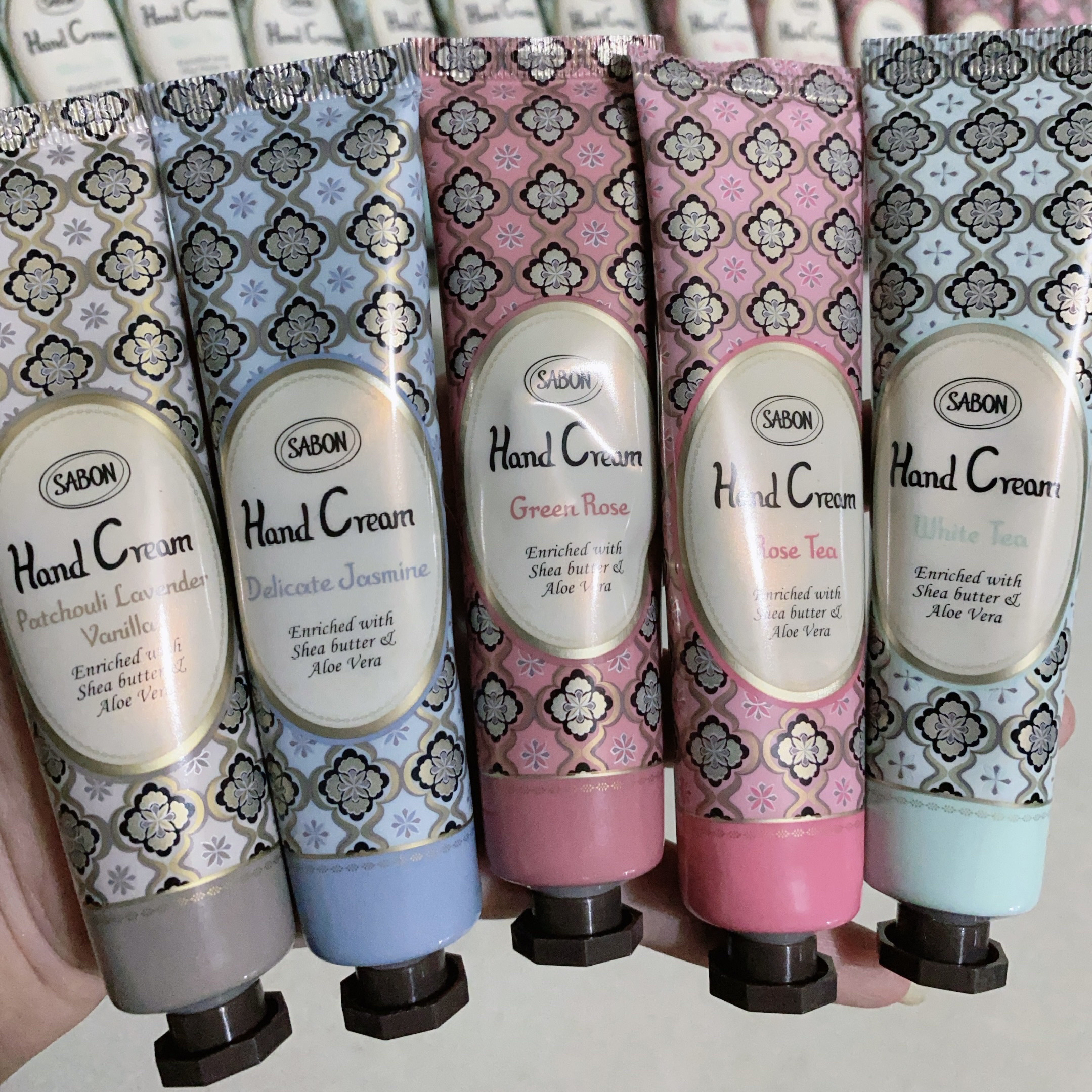 韩国免税店 sabon 护手霜绿玫瑰白茶茉莉玫瑰茶便携装小支 30g