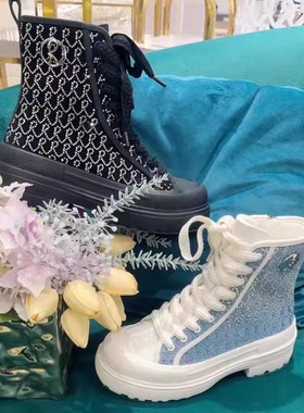 皇冠专柜正品RobeRta诺贝达女鞋RA235908冬款轻奢高帮厚底短靴