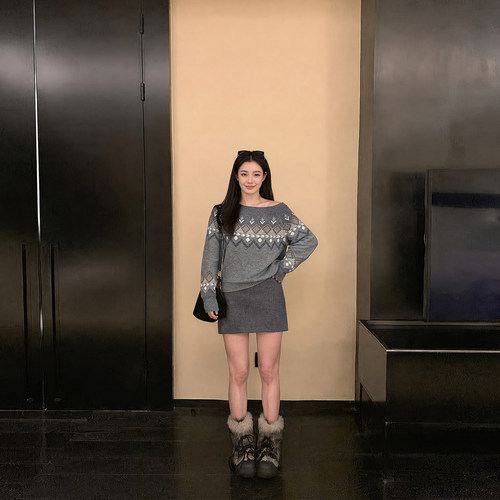 韩系慵懒风费尔岛毛衣女秋针织衫
