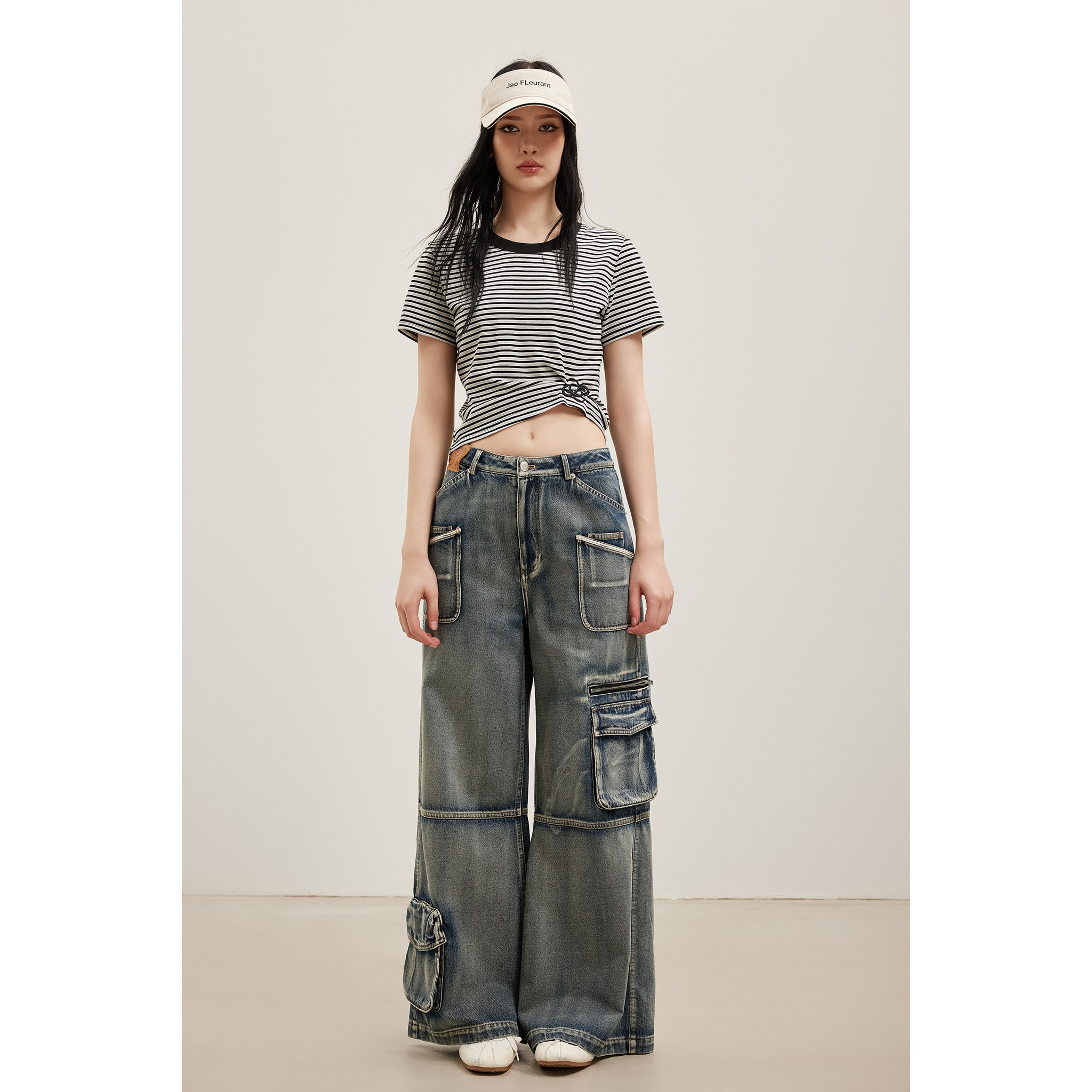 2026春夏水洗工装宽松牛仔裤女
