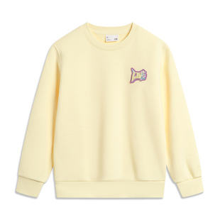 Lining 儿童运动休闲宽松针织圆领套头卫衣YWDT388 李宁正品 新款
