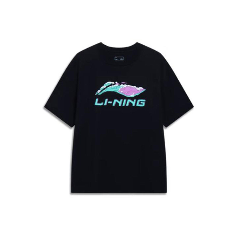 Lining/李宁正品2023年夏季男子logo印花透气舒适短袖T恤AHST031