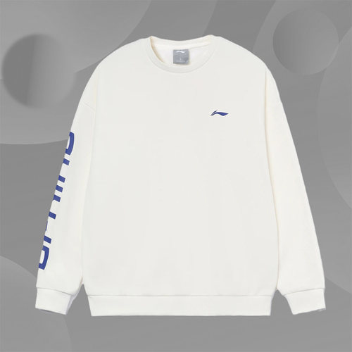 李宁运动时尚卫衣新品训练男女同款加绒宽松套头卫衣AWDRF44
