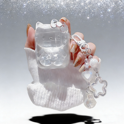 可爱KT猫适用漫步者ComfoClipQ耳机壳atomcc猫眼耳夹QQ耳机保护套