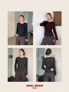 梦奥8661桑蚕丝羊绒秋冬圆领长袖显瘦刺绣字母尚品秀9953