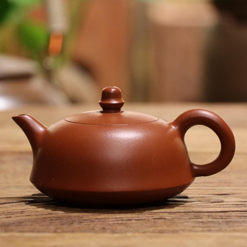 谢思博玲珑壶家用中式手拉原矿朱泥壶潮州工夫煮茶泡茶陶壶紫砂壶