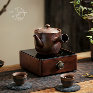 微瑕区 家用煮茶烧水纯手拉侧把大容量柴烧陶壶泡茶壶户外露营