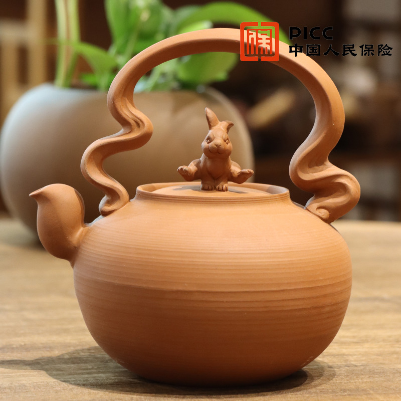 中式纯手工超薄提梁煮茶壶