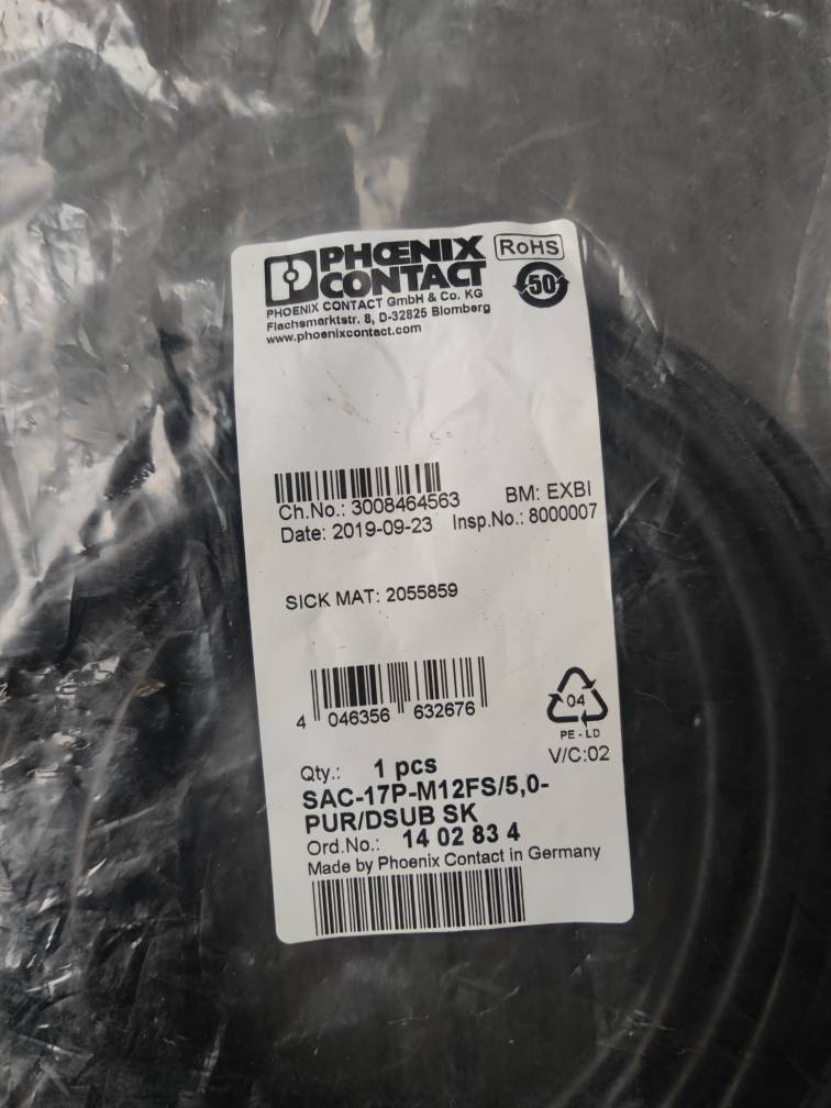 全新原装 菲尼克斯 1402834 SAC-17P-M12FS/5,0-PUR/DSUB SK 现货