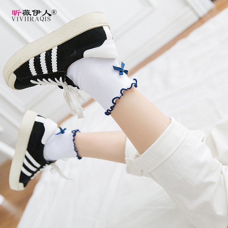 秋季后跟蝴蝶结女袜子纯棉学生个性短袜日系木耳花边堆堆袜中筒袜|msdalam kategori Pakaian Dalam/seluar dalam lelaki/tracksuit, Sock/bottoming stoking/stoking/kaki sarung kaki - dari Buy2taobao.com untuk memberikan perkhidmatan ejen Taobao profesional membeli