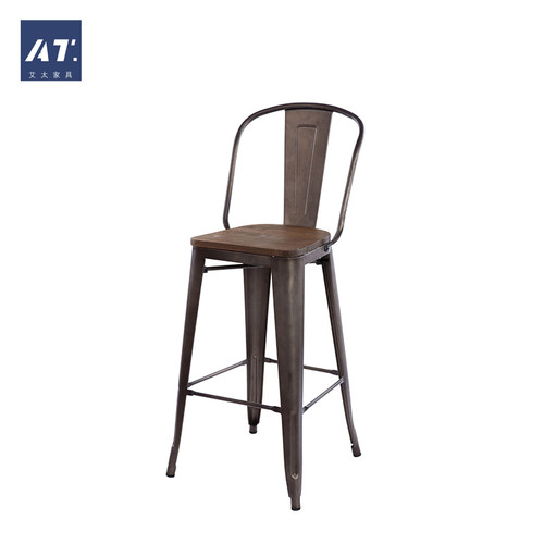 AIVTAI/工业风设计师家具tolix high back bar stool铁皮吧椅