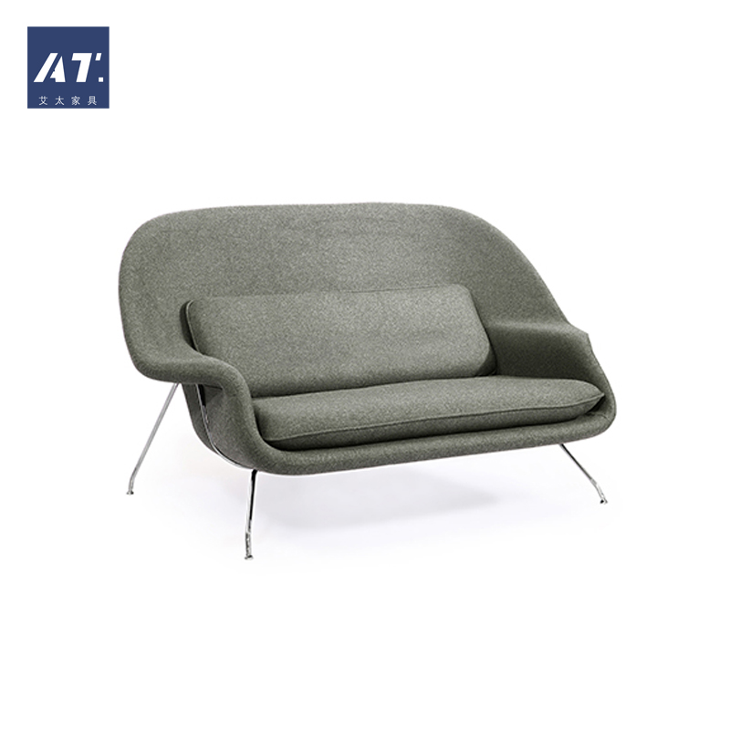 AIVTAI/设计师家具womb sofa子宫沙发进口头层牛皮二人位沙发
