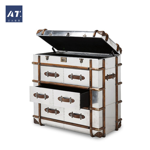 AIVTAI/工业风设计 globetrekker aero chest太空铝储物边几