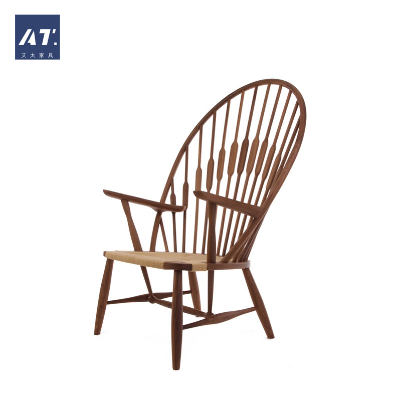 AIVTAI/北欧实木 设计师家具 孔雀椅 藤椅 阳台椅