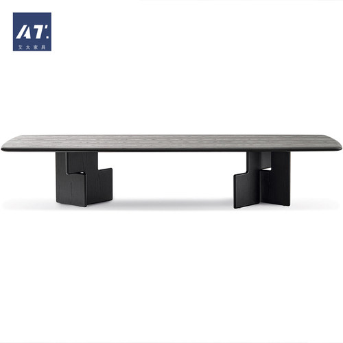 AIVTAI/意式轻奢设计大平层客厅餐厅实木餐桌 Nico 尼科大理石桌