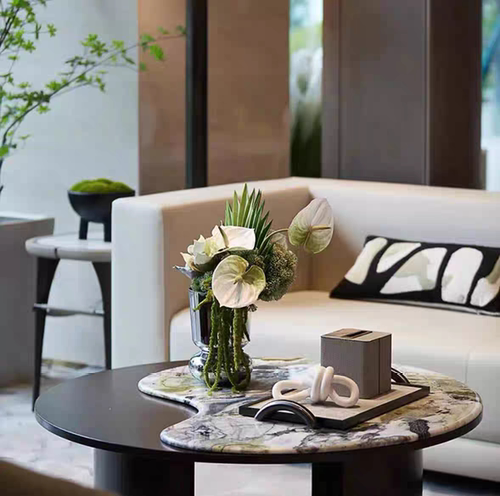 现代轻奢托盘组合搭配花器花艺纸巾盒创意摆件桌面茶几装饰样板间