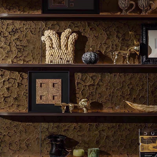 现代轻奢样板间书房电视柜喇叭狗奏乐人花器搭配组合装饰创意摆件