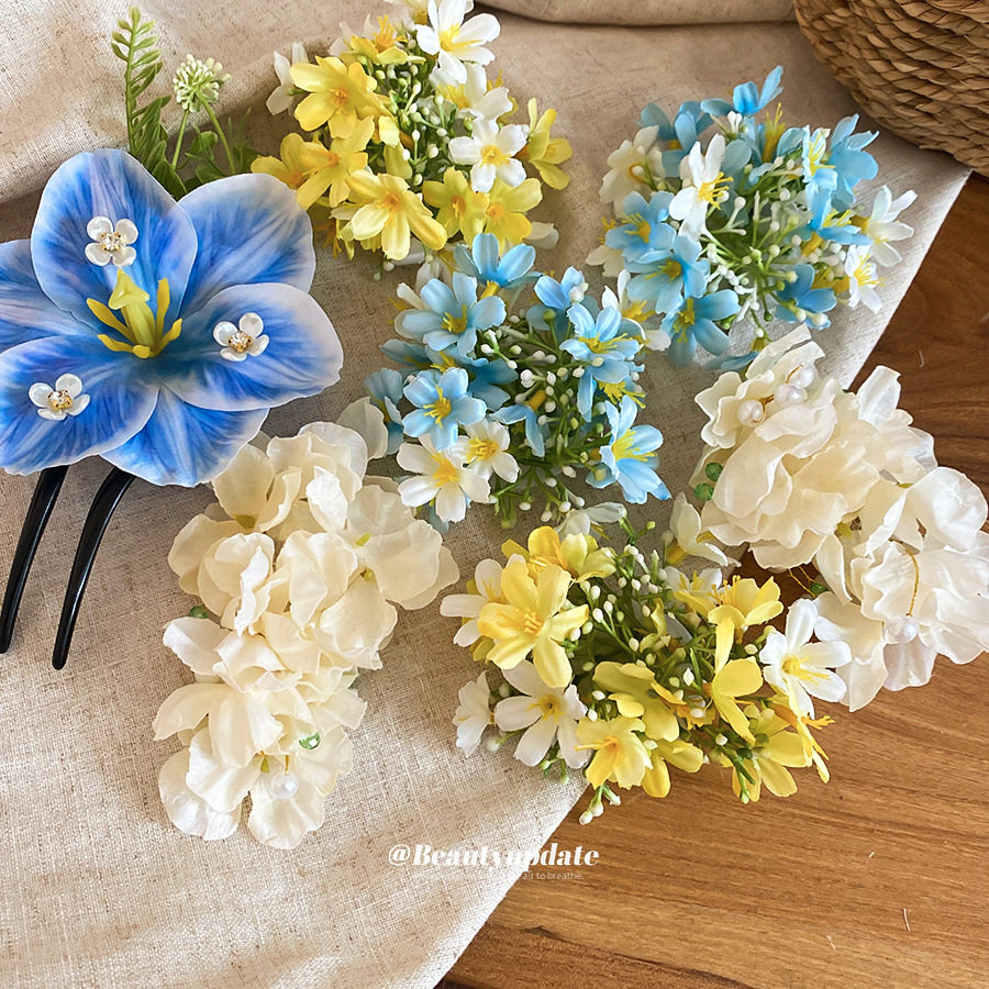盈盈花海~氛围感镶钻碎花发夹海边度假风拍照鸭嘴夹甜美气质头饰