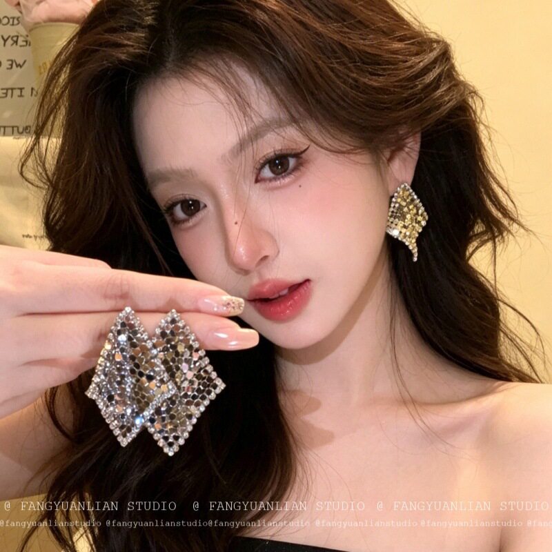法式气质流光魔毯耳饰女小众设计感精致耳钉夸张独特漂亮耳环批发
