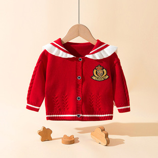 婴幼童衣服开衫针织外套春装女童外套毛衣秋装1岁女宝宝毛衣小童