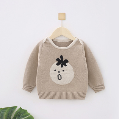外贸insIns冬新潮宝宝卡通洋气保暖男女儿童长袖针织衫毛衣套头