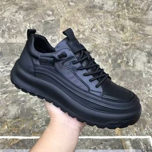 欧洲站男鞋高端潮牌商务正装鞋2025秋季新款真皮板鞋厚底休闲皮鞋